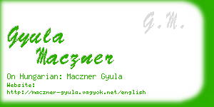 gyula maczner business card
